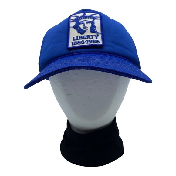 Vintage Statue Of Liberty Tracker Hat Cap Embroidered Patch Snapback Mesh Back - Picture 2 of 7